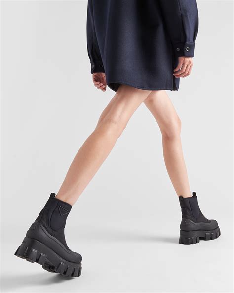 prada monolith gabardine nylon chunky boots|prada monolith shoes.